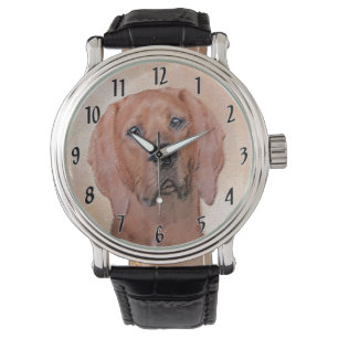 Montre Peinture sur pilon rouge - jolie art original chie