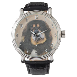 Montre Peinture Tibétaine Mastiff - Joli art original chi