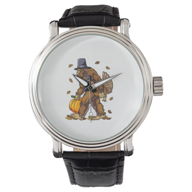 Montre Pèlerin de Bigfoot Turquie Citrouille de Thanksgiv (devant)