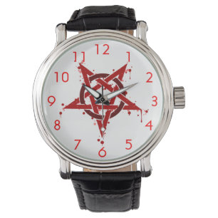 Montre Pentagone étoilé repéré satanique rouge