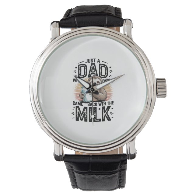 Montre père et fils avec le lait paresseux design graphiq (devant)