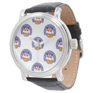 Montre Père Noël À Chimney, Neige, Noël, Nouvel An