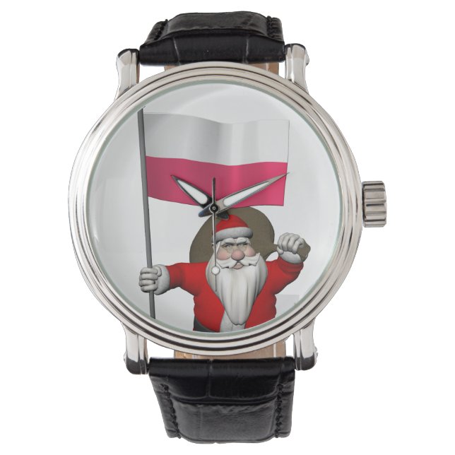 Montre Père Noël Avec Drapeau De Pologne (devant)
