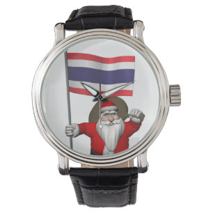 Montre Père Noël Avec Drapeau De Thaïlande