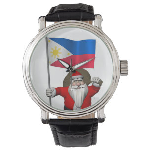 Montre Père Noël Avec L'Enseigne Des Philippines
