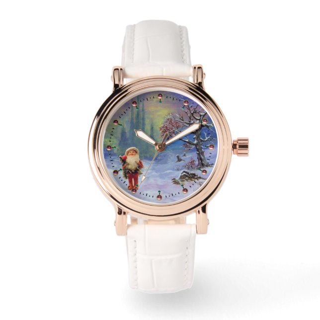 MONTRE PÈRE NOËL DES GNOMS ET NEIGE D'HIVER (Recto)