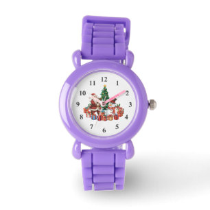 Montre Père Noël drôle, Bonhomme de neige célébrant Noël