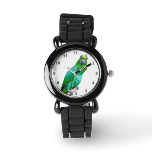 Montre Perroquet vert d'ara sur un membre personnalisable