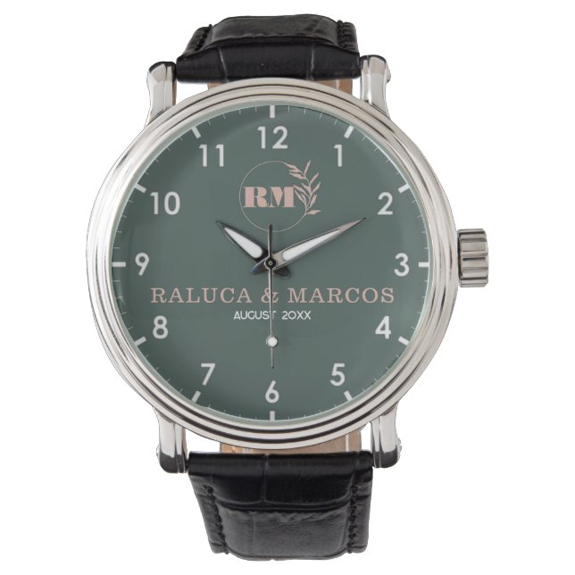 Montre Personalized copule names minimal monogram  (devant)