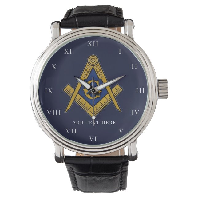 Montre Personalized Freemason gift Square Compass Masonic (devant)