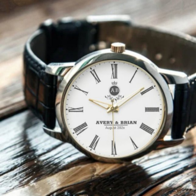 Montre Personalized Initials Elegant Custom Name  (Créateur téléchargé)