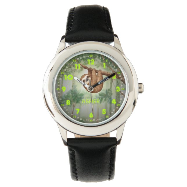 Montre Personalized Sloth Jungle Theme Kids Learning (devant)