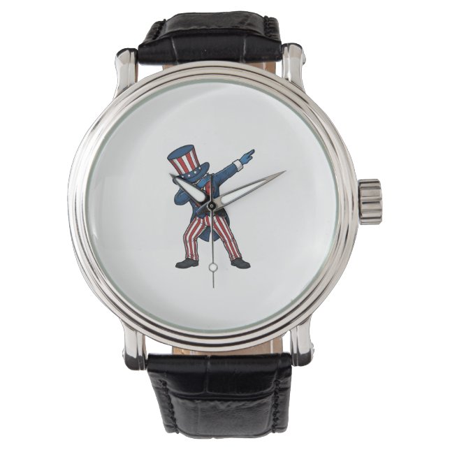 Montre Personnage patriotique Dabbing Design vectoriel vi (devant)