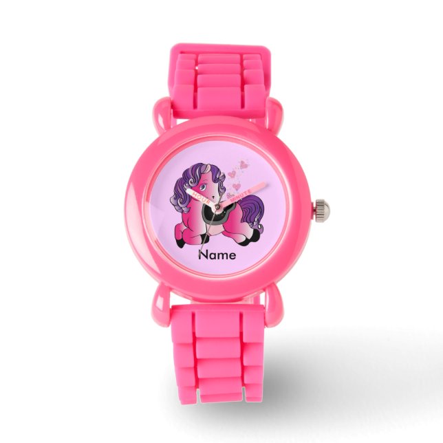Montre Personnalisable mignonne joyeux petit cheval poney (Recto)
