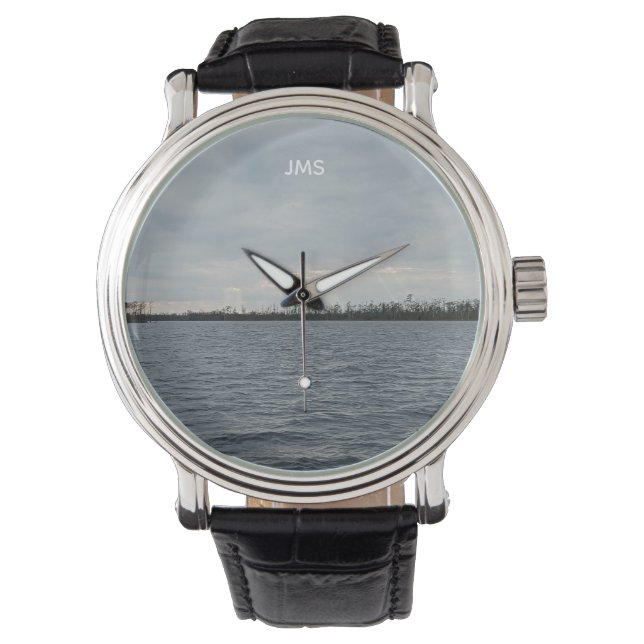 Montre Personnalisable - Poutres lumineuses couchées sur  (devant)