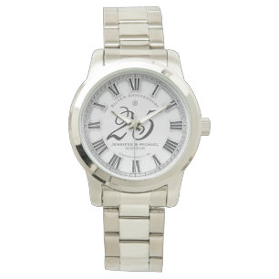 Montre Personnalisé 25 Anniversaire Mariage Argent