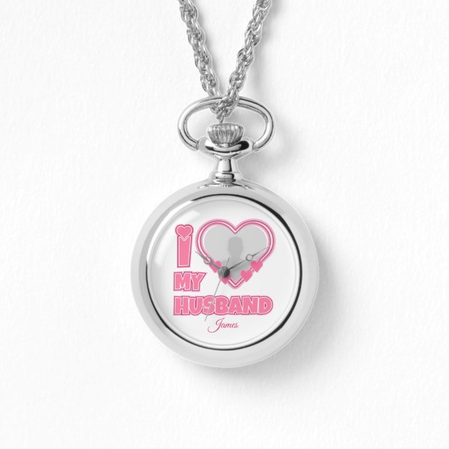 Montre Personnalisé I Love My Husband - Ajouter Photo & N (Recto)
