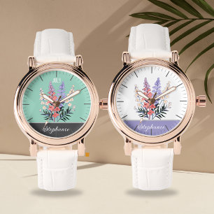 Montre Personnalisé Juillet Fleur de naissance Femmes