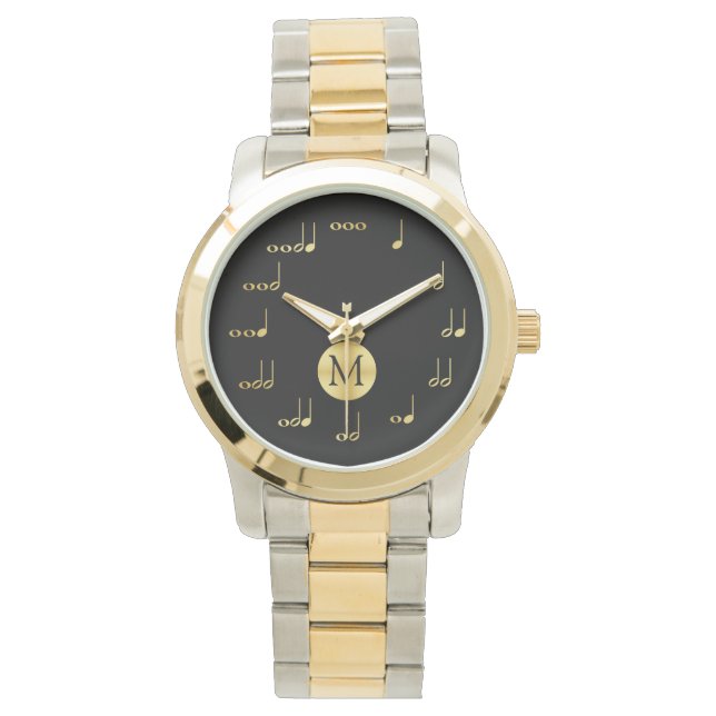 Montre Personnalisé Monogramme Musique Note - La musique  (devant)