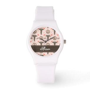 Montre Personnalisé Peace Love MD Caduceus