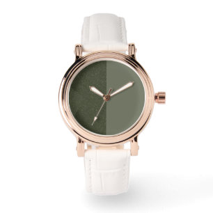 Montre personnalisé vert mousse à deux tons