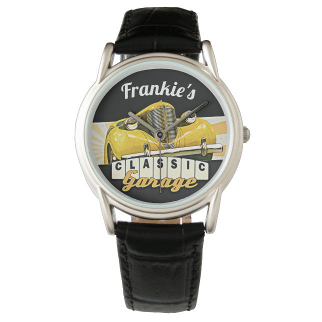 Montre Personnalisé | Votre nom | Garage de voiture class (devant)
