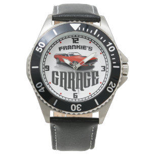 Montre Personnalisé VOTRE NOM Plymouth Cuda Car Garage