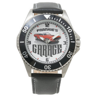 Montre Personnalisé VOTRE NOM Plymouth Cuda Car Garage