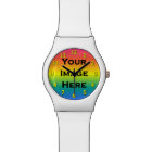 Montre personnalisée avec chiffres jaunes et ombre