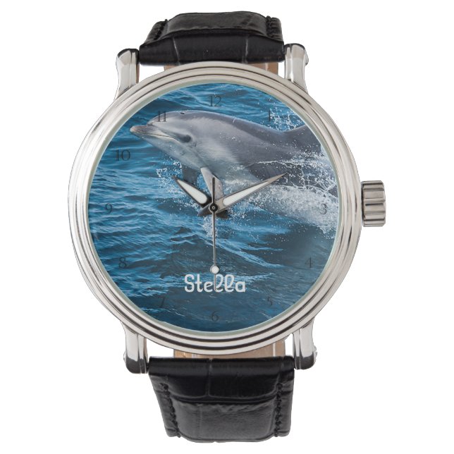 Montre personnalisée Dauphin Splashing (devant)