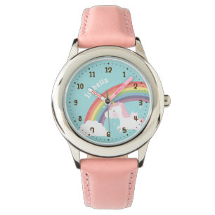 Montre personnalisée licorne volante arc-en-ciel m