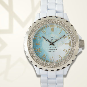 Montre personnalisée pour femmes avec strass et gl