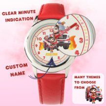 Montre personnalisée pour fille pompier Apprentiss
