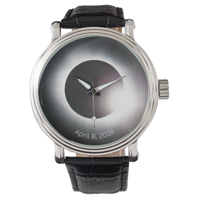 Montre Personnaliser le cadeau Total Solar Eclipse 2024 (devant)