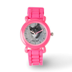 Montre Personnaliser le chaton noir Tuxedo