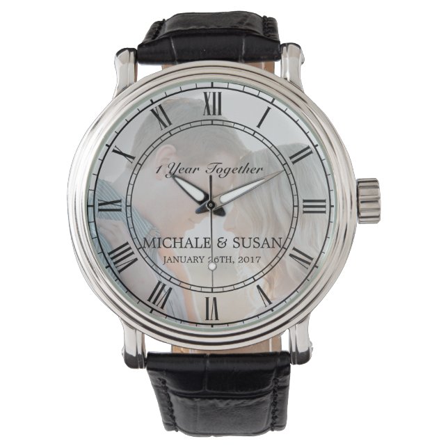 Montre Personnaliser l'homme de l'anniversaire du Mariage (devant)