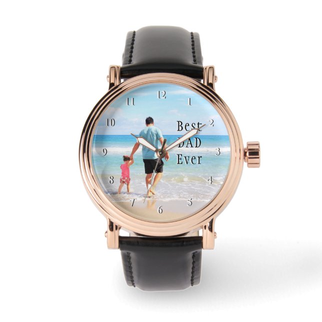 Montre Personnaliser Votre Papa Photo Watch Cadeau - Meil (Recto)