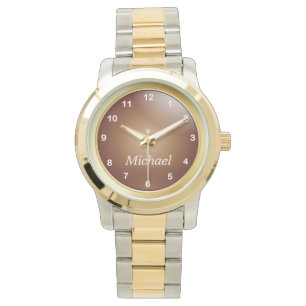 Montre Personnalisez l'or et le cuivre avec les nombres