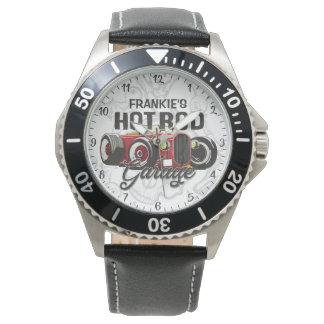 Montre Personnalisez votre nom Hot Rod Garage voiture per