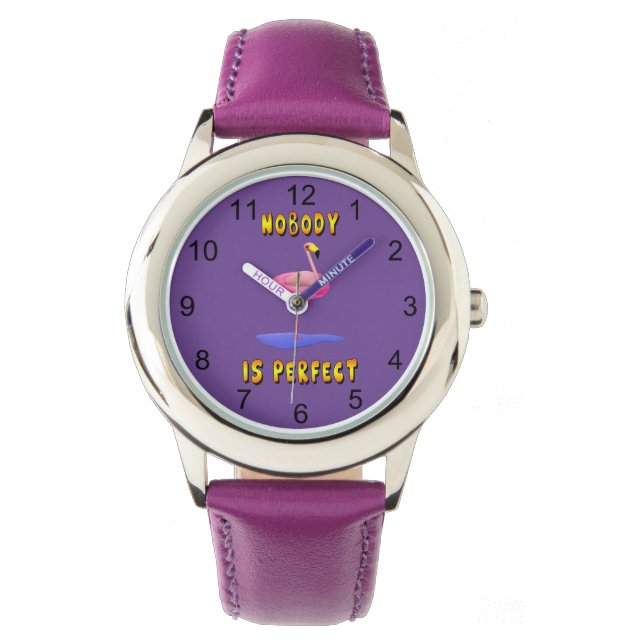 Montre Personne n'est parfait - flamant avec anneau de na (devant)