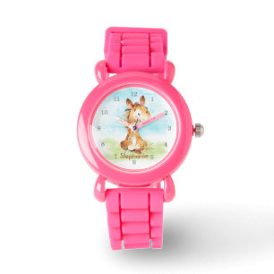 Montre Petit Cheval à l'aquarelle Brown