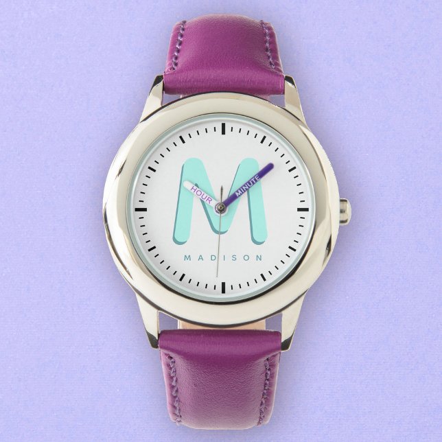Montre Petit Cute Fun Custom Nom 3D Monogram (Kids birthday surprise - the watch with their own name!)