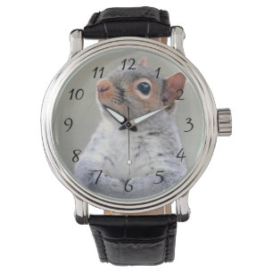 Montre Petit écureuil gris mou et luffeux