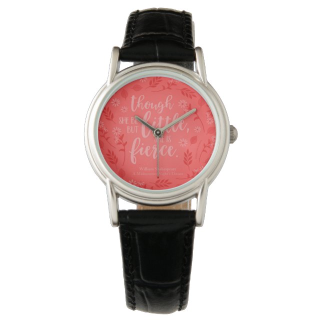 Montre Petit Mais Fierce William Shakespeare Rouge Floral (devant)