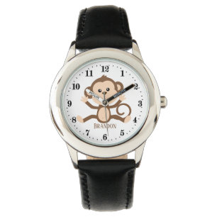 Montre petit singe mignon ajouter nom
