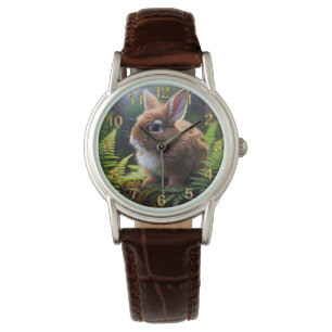 Montre "Petite Charme : Le lapin nain Brown et blanc"