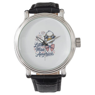 Montre Petite Miss America Canard Patriotique Vintage Che