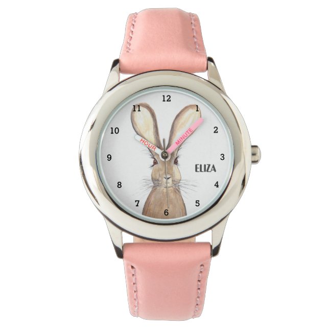 Montre Petites filles lapin rose lapin lapin animal enfan (devant)