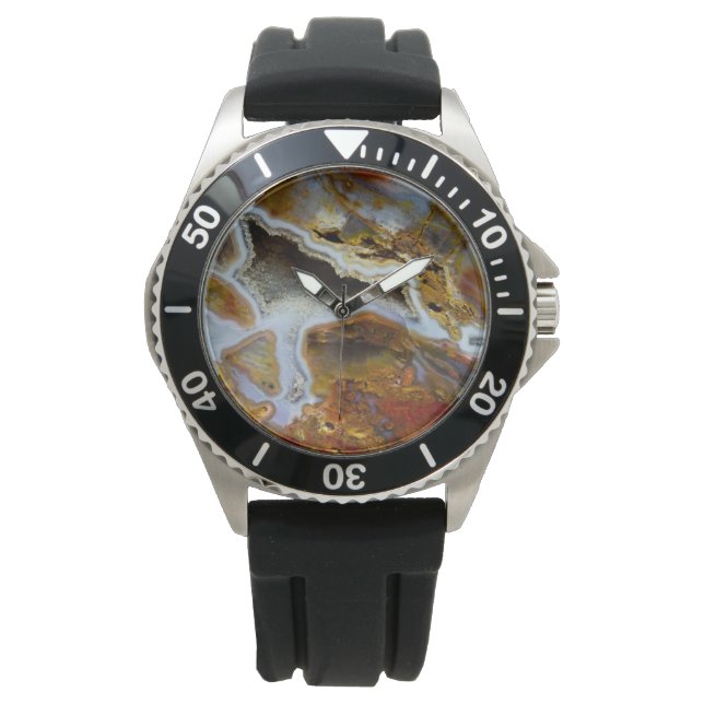 Montre Petrified Wood with Crystals (devant)