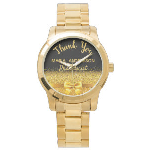 Montre Pharmaciste de retraite en or noir merci
